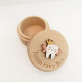 Maxbell Wooden Tooth Storage Box Tooth Holder for Birthday Gift Baby Shower Children with letter