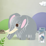 Maxbell 3D Paper Puzzle Montessori Shape Matching Puzzle Preschool Kindergarten elephant