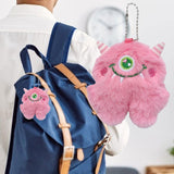 Maxbell Cute Plush Monster with Big Eyes Car Keyrings for Family Friends Boys Girls Pink