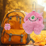 Maxbell Cute Plush Monster with Big Eyes Car Keyrings for Family Friends Boys Girls Pink