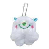 Maxbell Cute Plush Monster with Big Eyes Car Keyrings for Family Friends Boys Girls White