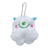 Maxbell Cute Plush Monster with Big Eyes Car Keyrings for Family Friends Boys Girls White