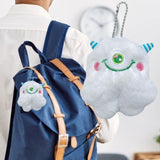 Maxbell Cute Plush Monster with Big Eyes Car Keyrings for Family Friends Boys Girls White