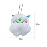 Maxbell Cute Plush Monster with Big Eyes Car Keyrings for Family Friends Boys Girls White
