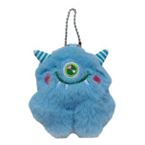 Maxbell Cute Plush Monster with Big Eyes Car Keyrings for Family Friends Boys Girls Blue