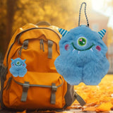 Maxbell Cute Plush Monster with Big Eyes Car Keyrings for Family Friends Boys Girls Blue