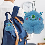 Maxbell Cute Plush Monster with Big Eyes Car Keyrings for Family Friends Boys Girls Blue