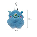 Maxbell Cute Plush Monster with Big Eyes Car Keyrings for Family Friends Boys Girls Blue