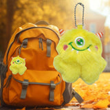 Maxbell Cute Plush Monster with Big Eyes Car Keyrings for Family Friends Boys Girls Yellow