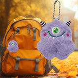 Maxbell Cute Plush Monster with Big Eyes Car Keyrings for Family Friends Boys Girls Violet