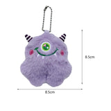 Maxbell Cute Plush Monster with Big Eyes Car Keyrings for Family Friends Boys Girls Violet