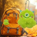 Maxbell Cute Plush Monster with Big Eyes Car Keyrings for Family Friends Boys Girls Green
