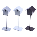 Maxbell Dollhouse Bird House Pretend Play DIY for Garden Micro Landscape Diorama dark brown