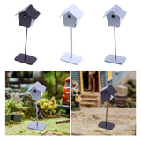 Maxbell Dollhouse Bird House Pretend Play DIY for Garden Micro Landscape Diorama dark brown