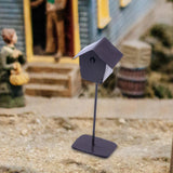 Maxbell Dollhouse Bird House Pretend Play DIY for Garden Micro Landscape Diorama dark brown