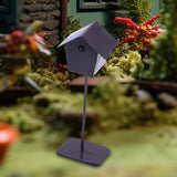 Maxbell Dollhouse Bird House Pretend Play DIY for Garden Micro Landscape Diorama dark brown