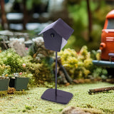 Maxbell Dollhouse Bird House Pretend Play DIY for Garden Micro Landscape Diorama dark brown
