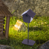 Maxbell Dollhouse Bird House Pretend Play DIY for Garden Micro Landscape Diorama dark brown