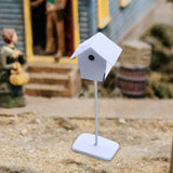 Maxbell Dollhouse Bird House Pretend Play DIY for Garden Micro Landscape Diorama white