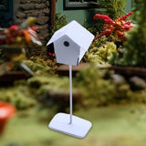 Maxbell Dollhouse Bird House Pretend Play DIY for Garden Micro Landscape Diorama white