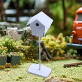 Maxbell Dollhouse Bird House Pretend Play DIY for Garden Micro Landscape Diorama white