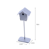 Maxbell Dollhouse Bird House Pretend Play DIY for Garden Micro Landscape Diorama argent
