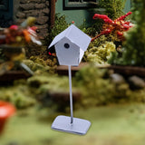 Maxbell Dollhouse Bird House Pretend Play DIY for Garden Micro Landscape Diorama argent