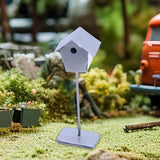 Maxbell Dollhouse Bird House Pretend Play DIY for Garden Micro Landscape Diorama argent