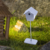 Maxbell Dollhouse Bird House Pretend Play DIY for Garden Micro Landscape Diorama argent