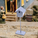 Maxbell Dollhouse Bird House Pretend Play DIY for Garden Micro Landscape Diorama argent
