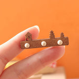 Maxbell 1/12 Dollhouse Coat Hooks DIY Scene Model Photo Props Miniature Wall Hangers Brown