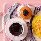 Maxbell 1:6 1:12 Dollhouse Miniature Food Toy Pretend Play Kitchen Toy for Handcraft pink tea plate