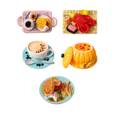 Maxbell 1:6 1:12 Dollhouse Miniature Food Toy Pretend Play Kitchen Toy for Handcraft pink tea plate