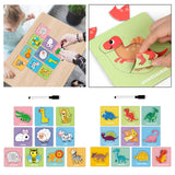 Maxbell Tracing Practice Cards Paper Animals Puzzle Cards for Beginners Kindergarten Animals