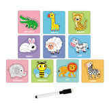Maxbell Tracing Practice Cards Paper Animals Puzzle Cards for Beginners Kindergarten Animals