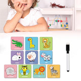Maxbell Tracing Practice Cards Paper Animals Puzzle Cards for Beginners Kindergarten Animals