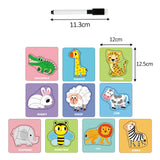 Maxbell Tracing Practice Cards Paper Animals Puzzle Cards for Beginners Kindergarten Animals