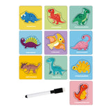 Maxbell Tracing Practice Cards Paper Animals Puzzle Cards for Beginners Kindergarten Dinosaur