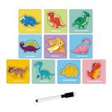 Maxbell Tracing Practice Cards Paper Animals Puzzle Cards for Beginners Kindergarten Dinosaur