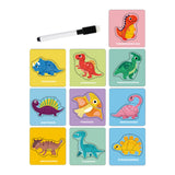 Maxbell Tracing Practice Cards Paper Animals Puzzle Cards for Beginners Kindergarten Dinosaur