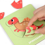 Maxbell Tracing Practice Cards Paper Animals Puzzle Cards for Beginners Kindergarten Dinosaur