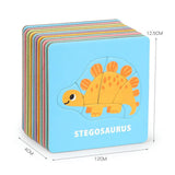 Maxbell Tracing Practice Cards Paper Animals Puzzle Cards for Beginners Kindergarten Dinosaur
