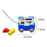 Maxbell Pull Along Wooden Walking Toy Wood Shape Sorter for Early Education Birthday