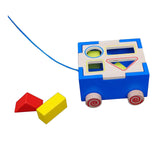 Maxbell Pull Along Wooden Walking Toy Wood Shape Sorter for Early Education Birthday
