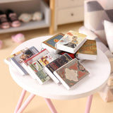 Maxbell 16 Pieces Miniatures Dollhouse Books for Sewing Room Dining Room Living Room