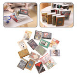 Maxbell 16 Pieces Miniatures Dollhouse Books for Sewing Room Dining Room Living Room