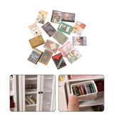 Maxbell 16 Pieces Miniatures Dollhouse Books for Sewing Room Dining Room Living Room
