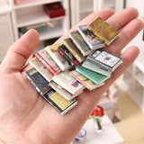 Maxbell 16 Pieces Miniatures Dollhouse Books for Sewing Room Dining Room Living Room