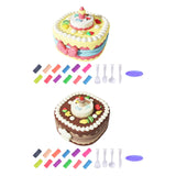 Maxbell Birthday Cake Set Interactive Toy with 12 Clays for Preschool Birthday Gifts Pink