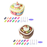 Maxbell Birthday Cake Set Interactive Toy with 12 Clays for Preschool Birthday Gifts Pink